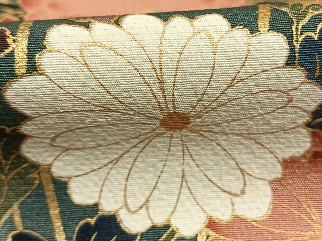 平和屋着物●訪問着　作家物　草花文　暈し染め　金彩　正絹　逸品　AABH0715fy