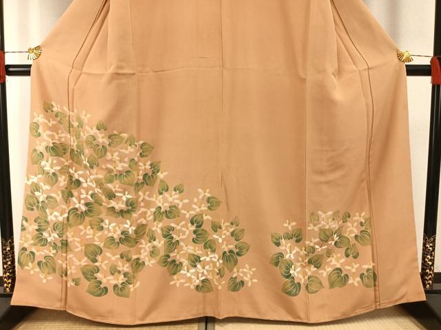 平和屋着物●訪問着　作家物　草花文　正絹　逸品　AABH0716fy