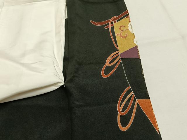 平和屋着物●創業460年・千總　黒留袖　駒刺繍　熨斗花鳥文　金彩　高島屋扱い　正絹　逸品　AABH0717fy 平和屋着物○創業460年・千總 黒留袖 駒刺繍 熨斗花鳥文