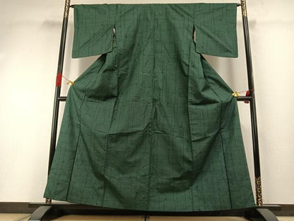平和屋着物●本場大島紬　一元絣　幾何学文様　正絹　逸品　AABH0727fy