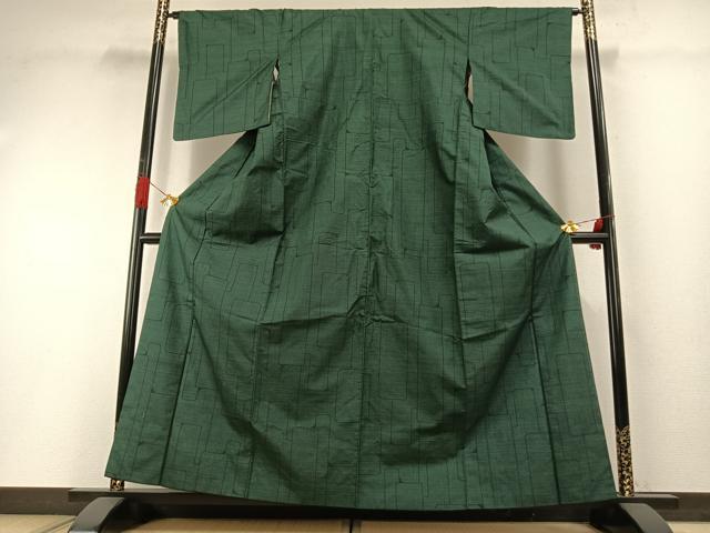 平和屋着物●本場大島紬　一元絣　幾何学文様　正絹　逸品　AABH0727fy
