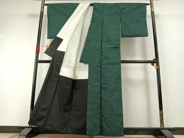平和屋着物●本場大島紬　一元絣　幾何学文様　正絹　逸品　AABH0727fy