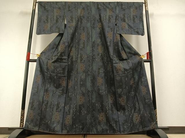平和屋着物●本場大島紬　カタス7マルキ　吉祥花文　正絹　逸品　未使用　AABH0728fy
