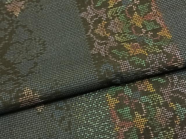 平和屋着物●本場大島紬　カタス7マルキ　吉祥花文　正絹　逸品　未使用　AABH0728fy