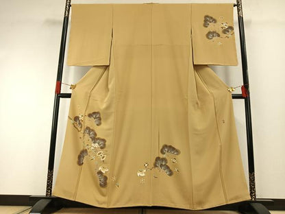 平和屋着物●本加賀友禅友禅作家　金丸修一　訪問着　枝松宝尽くし文様　暈し染め　正絹　逸品　未使用　AABH0729fy