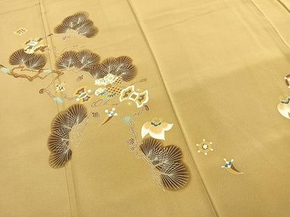 平和屋着物●本加賀友禅友禅作家　金丸修一　訪問着　枝松宝尽くし文様　暈し染め　正絹　逸品　未使用　AABH0729fy