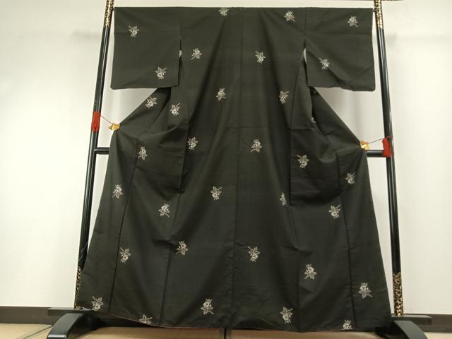 平和屋着物●本場大島紬　一元7マルキ　総絣　地空き　草花文　正絹　逸品　AABH0731fy