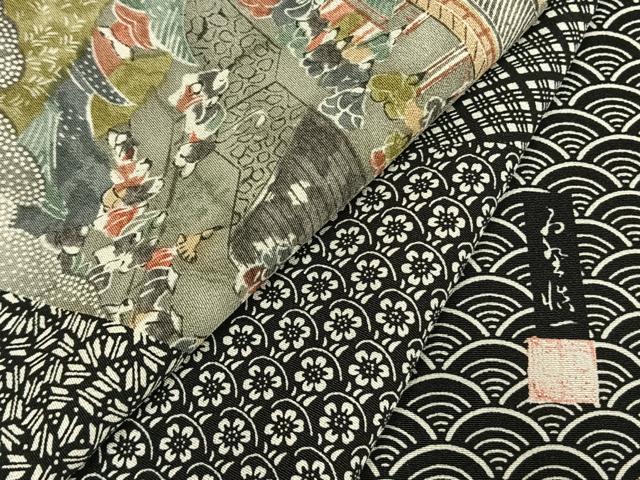平和屋着物●西野慎一　訪問着　人物風景花文　正絹　逸品　AABH0733fy
