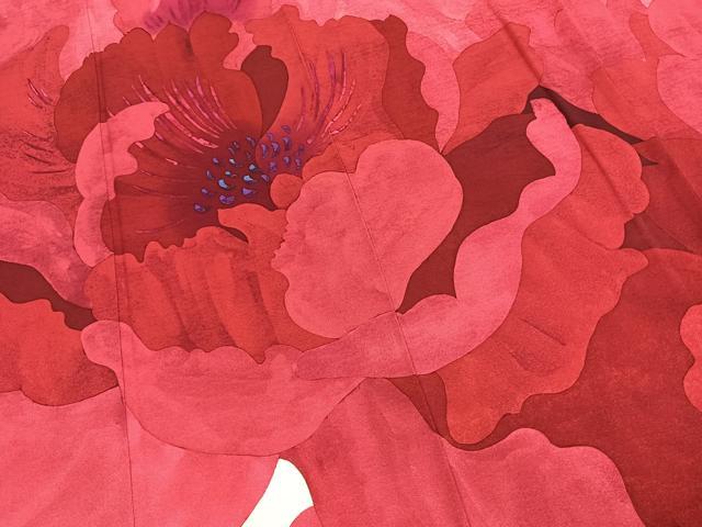 平和屋着物●豪華振袖・長襦袢(無双仕立て)セット　作家物　舞花文　半衿刺繍　正絹　逸品　AABH0735fy