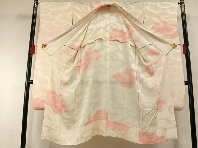 平和屋着物●豪華振袖・長襦袢(無双仕立て)セット　作家物　舞花文　半衿刺繍　正絹　逸品　AABH0735fy