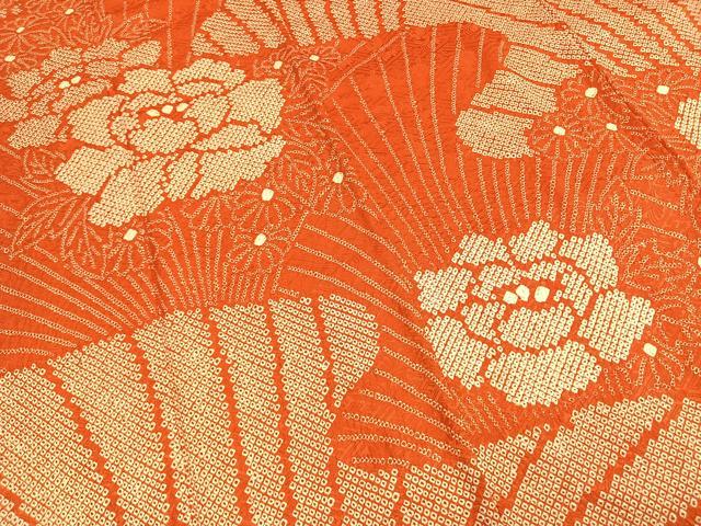 平和屋着物●豪華振袖　総絞り　舞花文　正絹　逸品　AABH0737fy