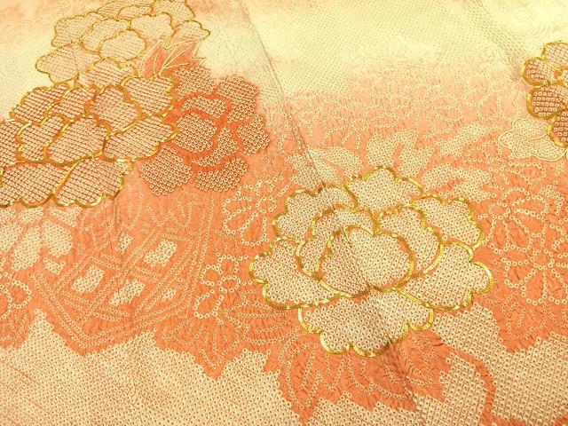 平和屋着物●豪華振袖　総駒刺繍　草花文　暈し染め　やまと誂製　正絹　逸品　AABH0740fy