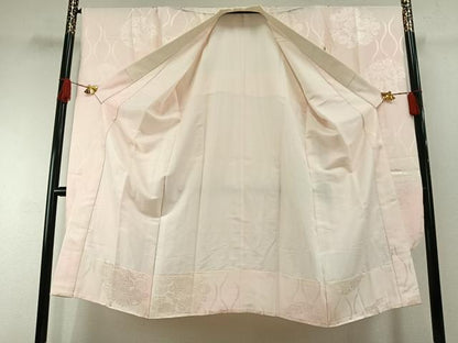 平和屋着物●振袖用長襦袢　袷　草花地紋　正絹　逸品　AABH0742fy