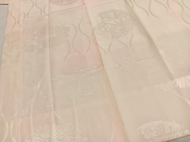 平和屋着物●振袖用長襦袢　袷　草花地紋　正絹　逸品　AABH0742fy
