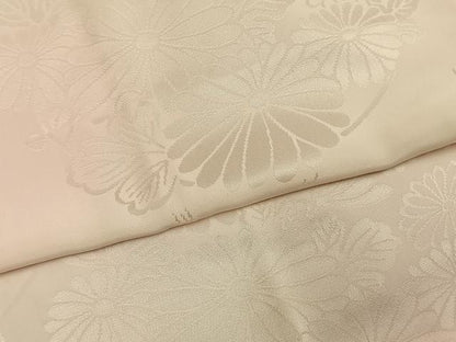 平和屋着物●振袖用長襦袢　袷　草花地紋　正絹　逸品　AABH0742fy