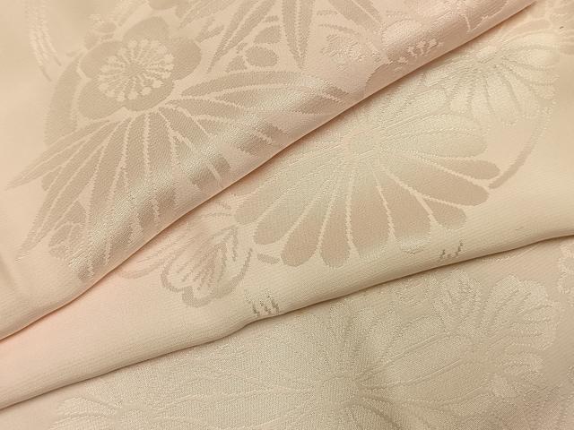平和屋着物●振袖用長襦袢　袷　草花地紋　正絹　逸品　AABH0742fy