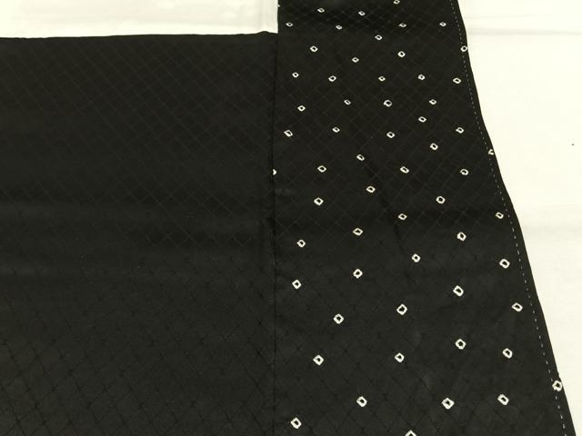 平和屋着物●訪問着　総絞り　草花文　暈し染め　黒地　正絹　逸品　AABH0750fy