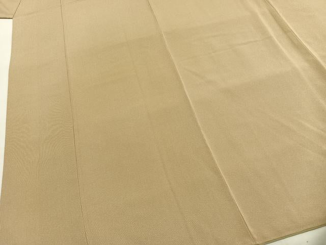 平和屋着物●伝統工芸師　服部光擴　江戸小紋　万筋　茶色×白色　正絹　逸品　AABH0751fy