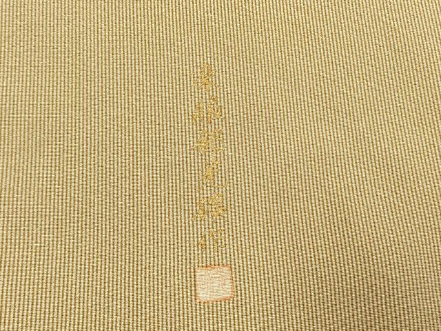 平和屋着物●伝統工芸師　服部光擴　江戸小紋　万筋　茶色×白色　正絹　逸品　AABH0751fy