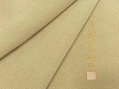 平和屋着物●伝統工芸師　服部光擴　江戸小紋　万筋　茶色×白色　正絹　逸品　AABH0751fy