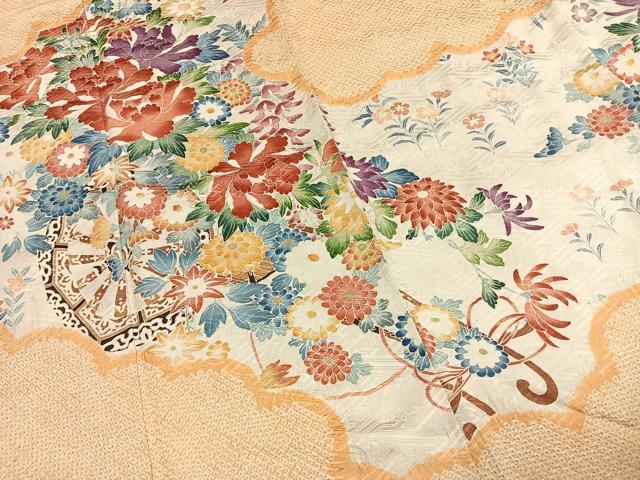 平和屋着物●豪華振袖　絞り　草花文　正絹　逸品　AABH0754fy