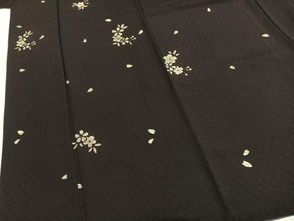平和屋着物●上質な小紋　ろうけつ染　舞花文　正絹　逸品　AABH0755fy