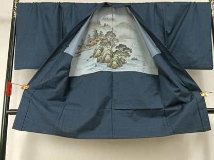 平和屋着物●男性　本場大島紬　アンサンブル　100亀甲　総詰め　キングサイズ　正絹　逸品　AABH0758fy