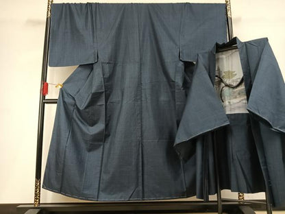 平和屋着物●男性　本場大島紬　アンサンブル　80亀甲　総詰め　キングサイズ　正絹　逸品　未使用　AABH0759fy