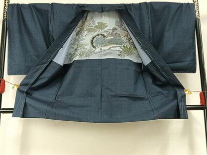 平和屋着物●男性　本場大島紬　アンサンブル　80亀甲　総詰め　キングサイズ　正絹　逸品　未使用　AABH0759fy