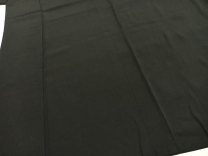 平和屋着物●男性　黒紋付・羽織セット　キングサイズ　正絹　逸品　AABH0761fy