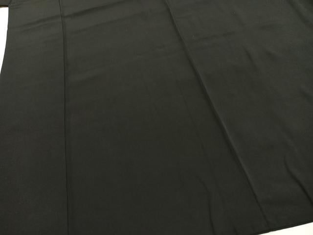 平和屋着物●男性　黒紋付・羽織セット　キングサイズ　正絹　逸品　AABH0761fy