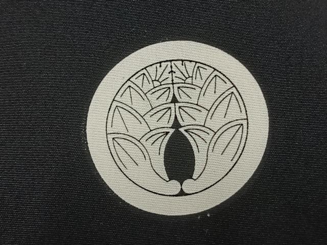 平和屋着物●男性　黒紋付・羽織セット　キングサイズ　正絹　逸品　AABH0761fy