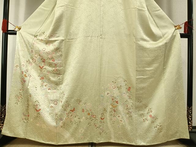 平和屋着物●訪問着　絞り　花蝶文　金彩　正絹　逸品　AABH0766fy 平和屋着物○訪問着 絞り 花蝶文 金彩 正絹 逸品 AABH0766fy