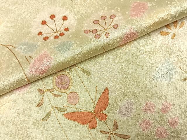 平和屋着物●訪問着　絞り　花蝶文　金彩　正絹　逸品　AABH0766fy 平和屋着物○訪問着 絞り 花蝶文 金彩 正絹 逸品 AABH0766fy