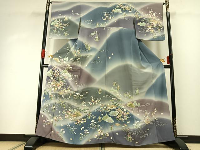 平和屋着物●訪問着　友禅　茶屋辻　暈し染め　正絹　逸品　AABH0771fy
