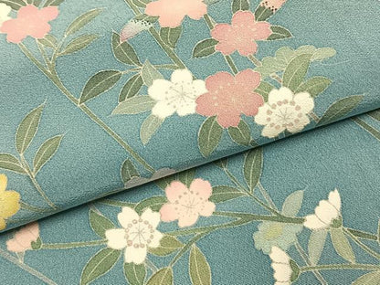 平和屋着物●訪問着　友禅　作家物　峰山　枝花文　暈し染め　正絹　逸品　AABH0772fy