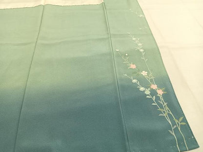 平和屋着物●訪問着　友禅　作家物　峰山　枝花文　暈し染め　正絹　逸品　AABH0772fy
