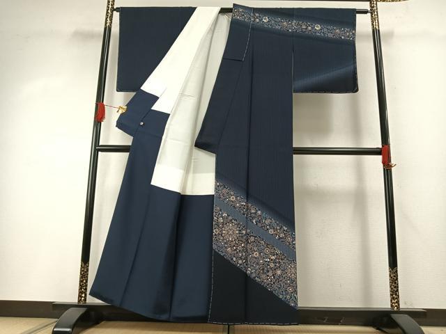 平和屋着物●訪問着　作家物　幸廣　更紗花文　さが美扱い　正絹　逸品　AABH0774fy 平和屋着物○訪問着 作家物 幸廣 更紗花文 さが美扱い 正絹 逸品