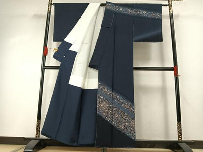 平和屋着物●訪問着　作家物　幸廣　更紗花文　さが美扱い　正絹　逸品　AABH0774fy