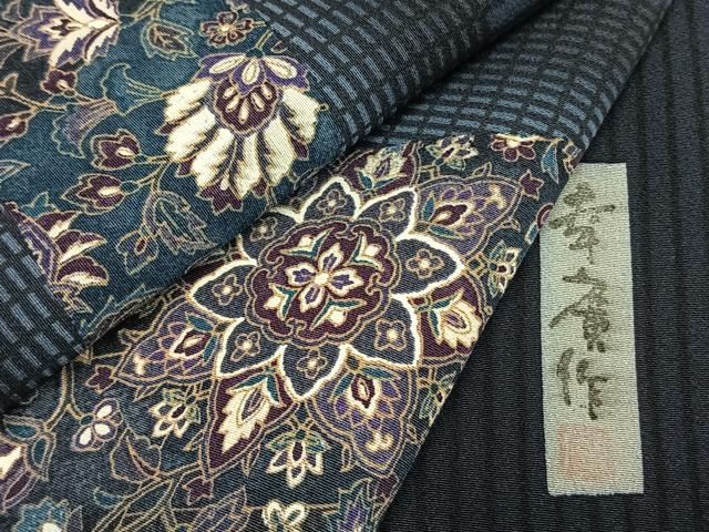 平和屋着物●訪問着　作家物　幸廣　更紗花文　さが美扱い　正絹　逸品　AABH0774fy 平和屋着物○訪問着 作家物 幸廣 更紗花文 さが美扱い 正絹 逸品