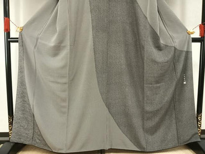 平和屋着物●伝統工芸士　田島輝久　訪問着　立波　笹竹文　正絹　逸品　AABH0776fy