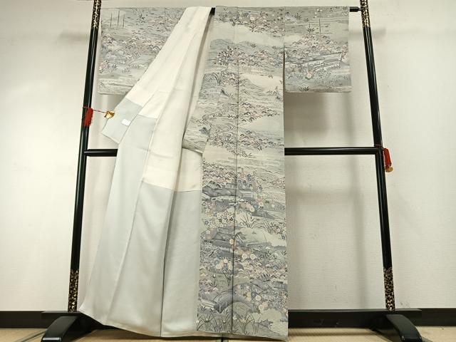 平和屋着物○訪問着 友禅 茶屋辻 暈し染め 正絹 逸品 AABH0777fy