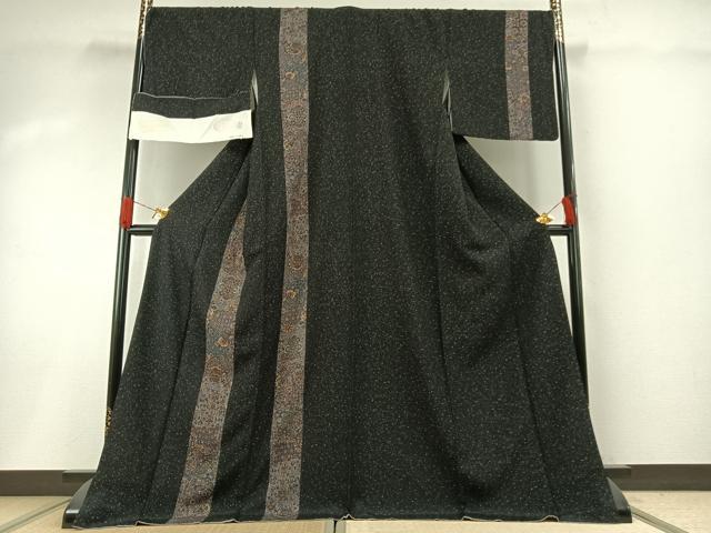 平和屋着物●訪問着　更紗花文　反端付き　ロング丈　正絹　逸品　AABH0778fy