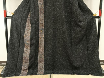 平和屋着物●訪問着　更紗花文　反端付き　ロング丈　正絹　逸品　AABH0778fy
