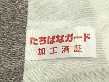 平和屋着物●訪問着　更紗花文　反端付き　ロング丈　正絹　逸品　AABH0778fy