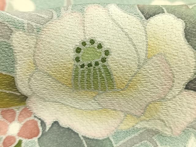 平和屋着物●友禅作家　岡部修治　訪問着　草花文　暈し染め　正絹　逸品　AABH0781fy