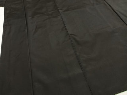 平和屋着物●本場大島紬　染大島　色無地　黒橡色　正絹　逸品　AABH0784fy