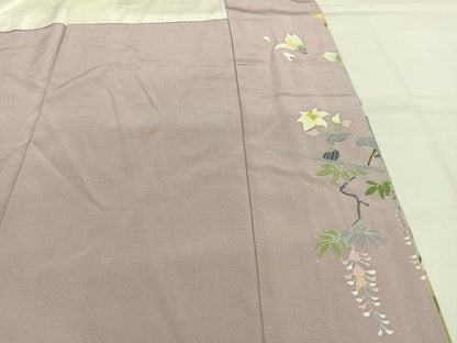 平和屋着物●訪問着　友禅　枝花文　暈し染め　正絹　逸品　AABH0788fy