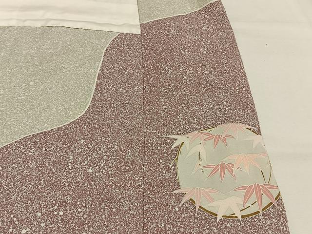 平和屋着物●訪問着　友禅　駒刺繍　枝花文　金彩　正絹　逸品　AABH0790fy