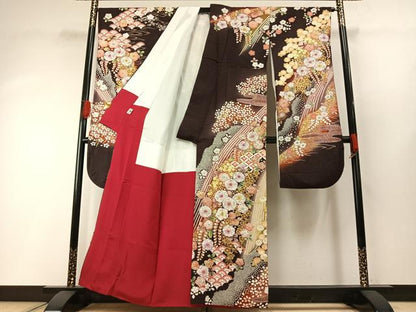 平和屋着物●豪華振袖　辻が花　絞り　暈し染め　金彩　銀通し地　京都きもの友禅扱い　正絹　逸品　AABH0796fy